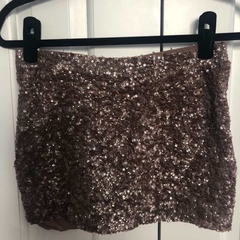 Retail $650 Aje Copper Brown Sequin Skirt XS